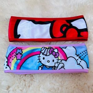 Set of 2 The Creme Shop x Hello Kitty Velcro Adjustable Spa Headbands